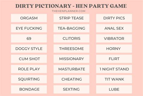 dirty words for pictionary